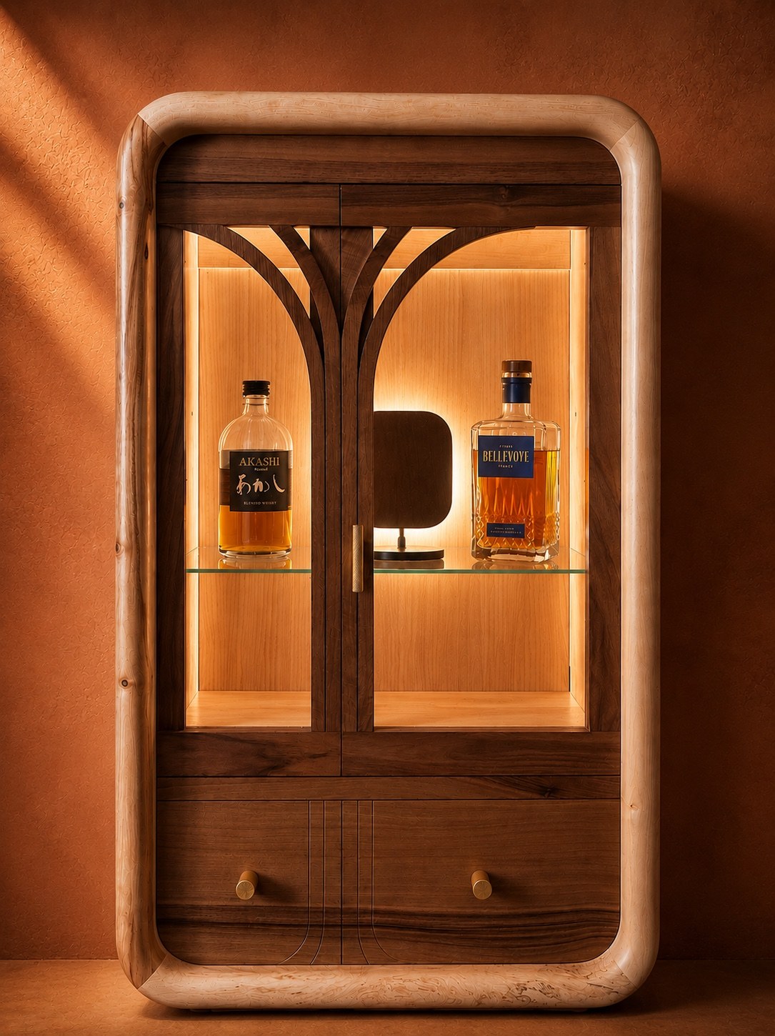 Vitrine à whisky éclairée